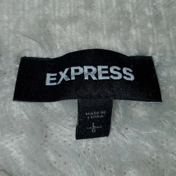 Express V Neck Off White Soft Sweater Women's Size L - Picture 8 of 10
